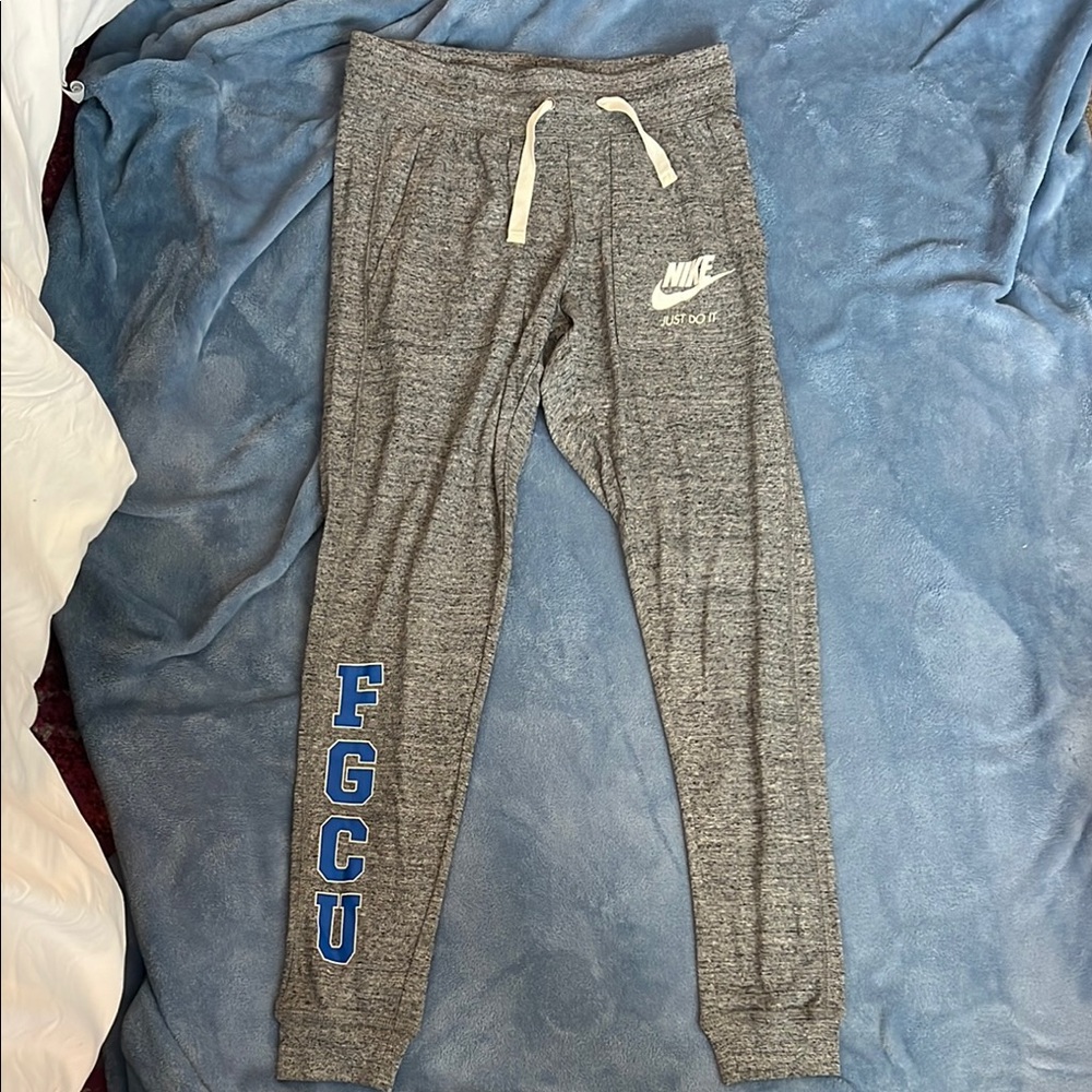 Nike Gray and Blue Sweatpants with FGCU Branding